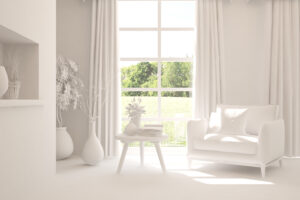 Mock,Up,Of,Stylish,Room,In,White,Color,With,Armchair